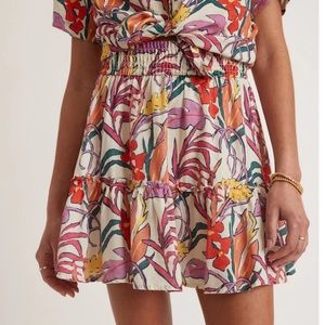 Marine Layer Sofie Smocked Mini Skirt in Tropical Floral NWT size S